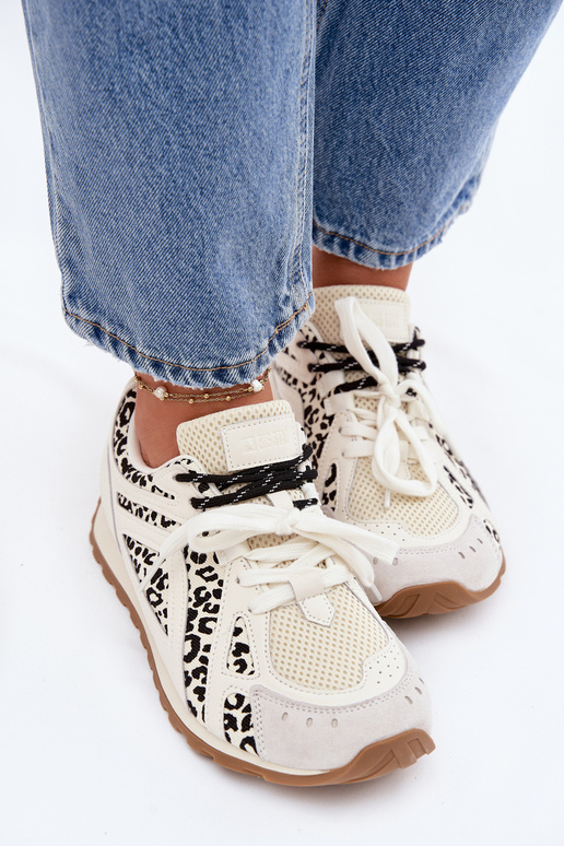 Oda iš zomšos Sneakers modelio batai Moteriškas Big Star TT274548 baltos spalvos