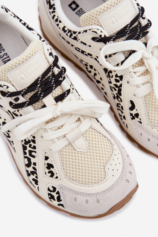 Oda iš zomšos Sneakers modelio batai Moteriškas Big Star TT274548 baltos spalvos