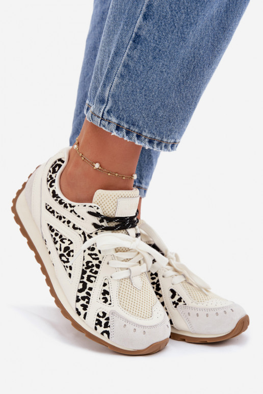 Oda iš zomšos Sneakers modelio batai Moteriškas Big Star TT274548 baltos spalvos