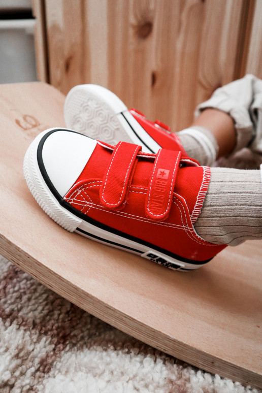 Vaikiški  laisvalaikio batai su lipniais užsegimais BIG STAR KK374082 raudonos spalvos