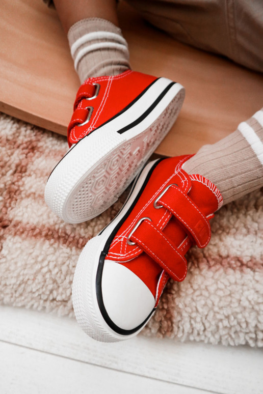 Vaikiški  laisvalaikio batai su lipniais užsegimais BIG STAR KK374082 raudonos spalvos