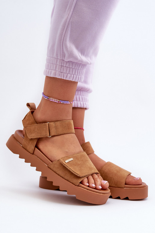 Moteriškas Zomšinės basutės su platforma Big Star NN274705 rudos spalvos