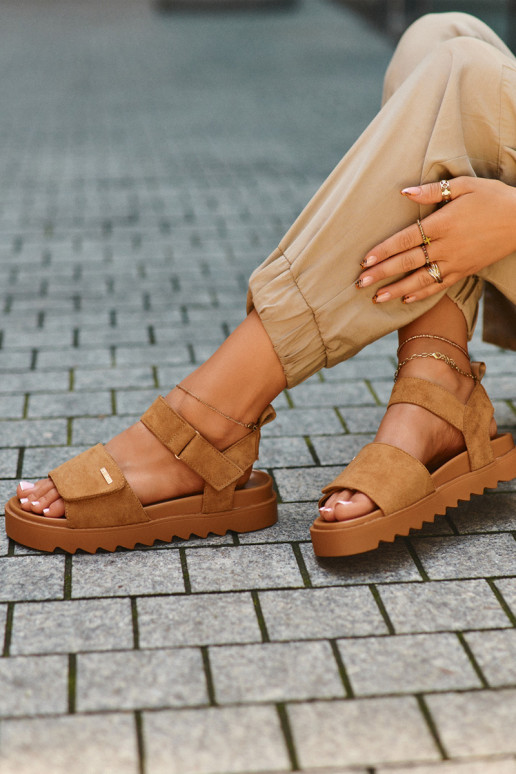 Moteriškas Zomšinės basutės su platforma Big Star NN274705 rudos spalvos