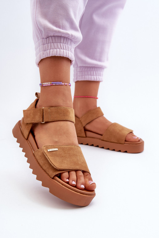 Moteriškas Zomšinės basutės su platforma Big Star NN274705 rudos spalvos