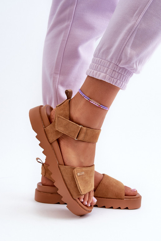 Moteriškas Zomšinės basutės su platforma Big Star NN274705 rudos spalvos