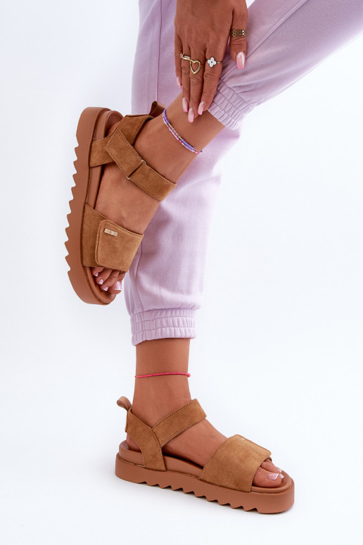 Moteriškas Zomšinės basutės su platforma Big Star NN274705 rudos spalvos