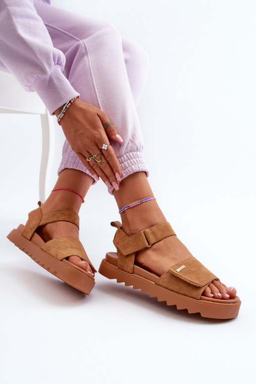 Moteriškas Zomšinės basutės su platforma Big Star NN274705 rudos spalvos