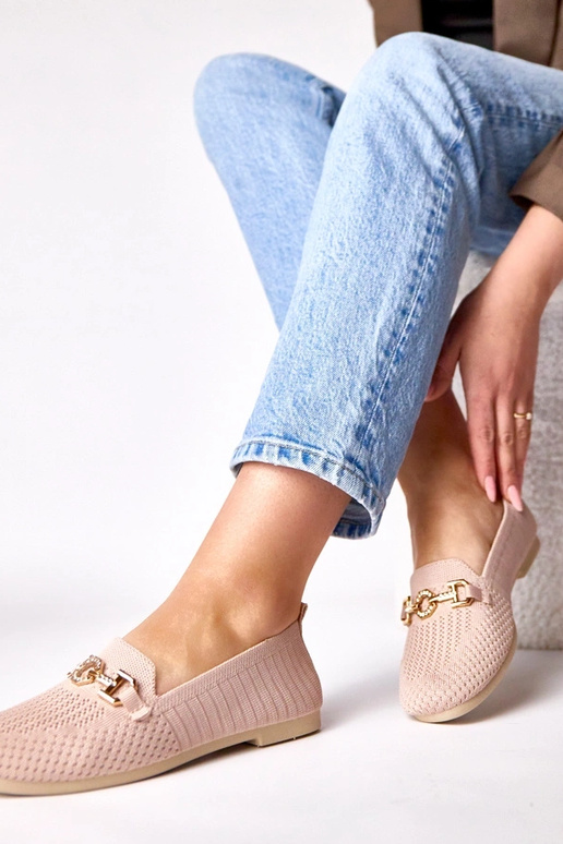 Rožiniai medžiaginiai mokasinai su...