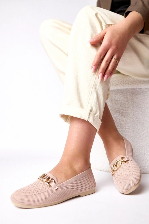 Rožiniai medžiaginiai mokasinai su...