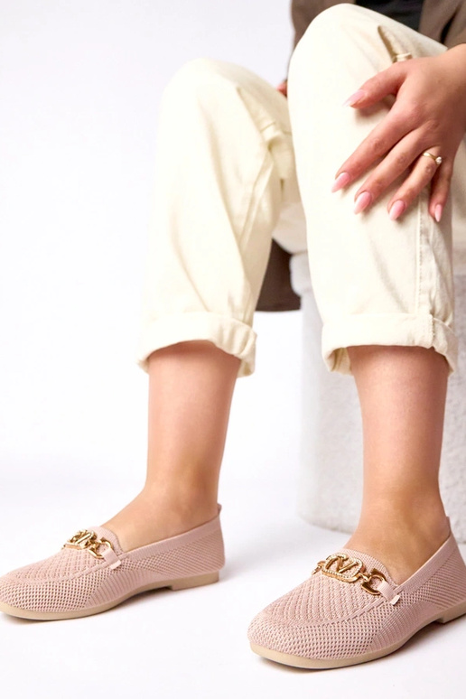 Rožiniai medžiaginiai mokasinai su...