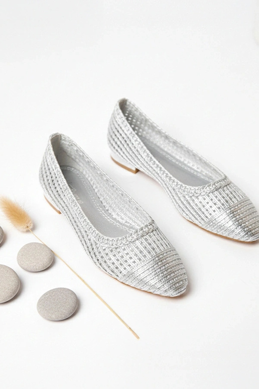 Sidabrinės ažūrinės balerinukės mažu...