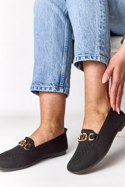 Juodi tekstiliniai mokasai su...