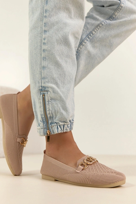 Rožiniai tekstiliniai mokasai su...