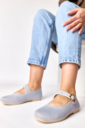 Pilkos tekstilinės balerinų... 2