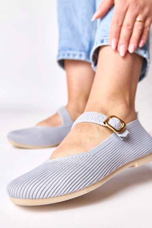 Pilkos tekstilinės balerinų basutės...