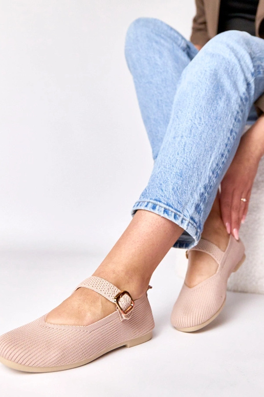 Rožinės tekstilinės balerinų basutės...