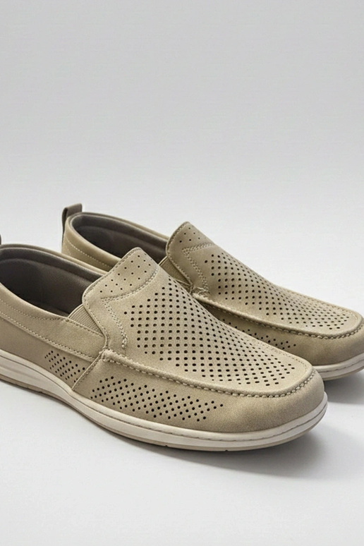 Smėlio spalvos perforuoti vyriški...