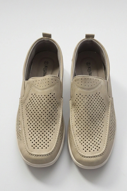 Smėlio spalvos perforuoti vyriški...