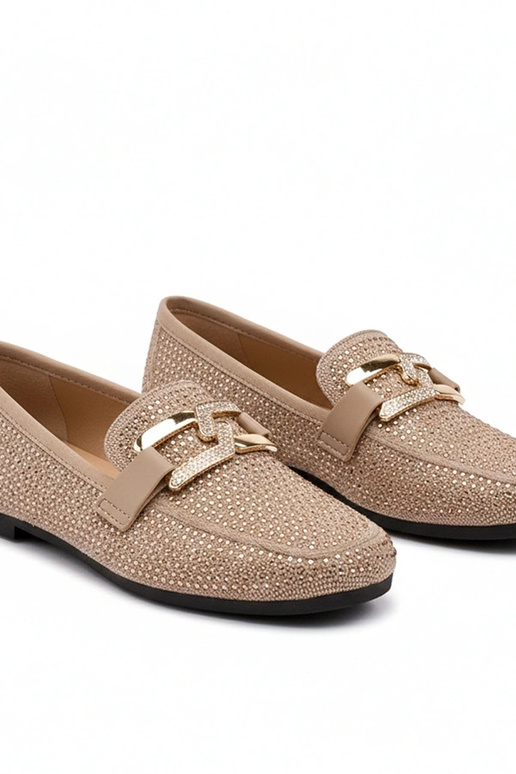 Rudi mokasinai puošti cirkoniais...