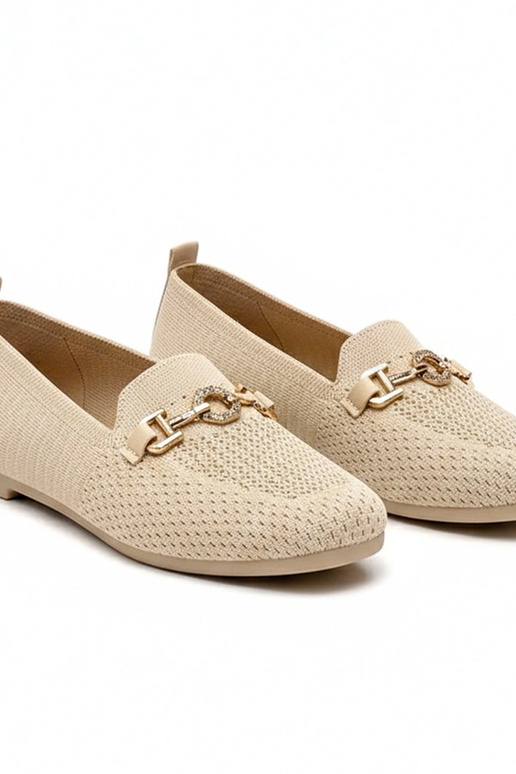 Smėlio spalvos audiniai mokasinai su...