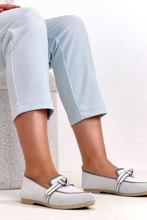 Baltos audinės balerinukės su...