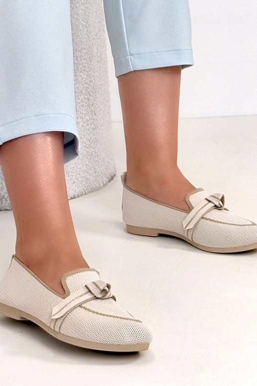 Smėlio spalvos audinės balerinukės su...