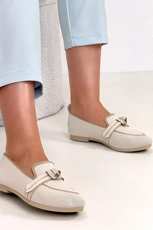 Smėlio spalvos audinės balerinukės su...