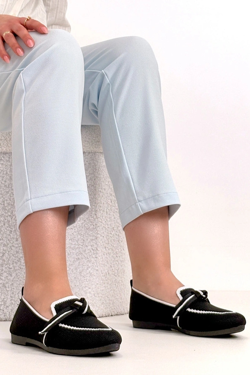 Juodos audinės balerinukės su...