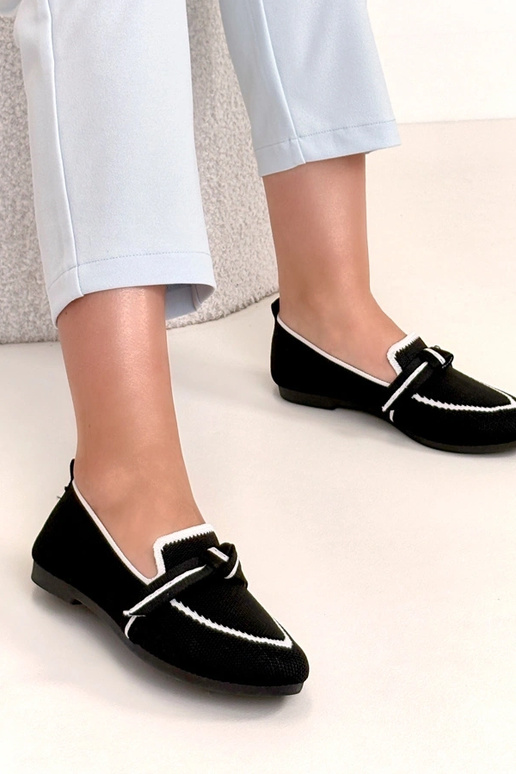 Juodos audinės balerinukės su...