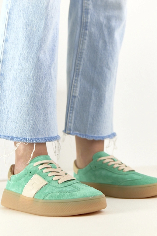 Žali odiniai sportbačiai su platforma...