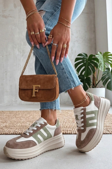 Smėliniai odiniai bateliai platformoje Filippo