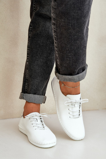 Suvarstomi bataisuĮjungtaturalnej Skóry D&A LR51-645 baltos spalvos