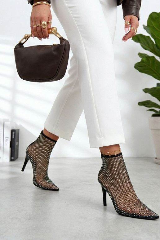 Juodi tinkliniai batai aukštakulniai...