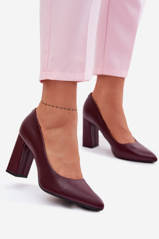 Bateliai su kulniukais iš eko odos Sergio Leone PB216 bordo spalvos