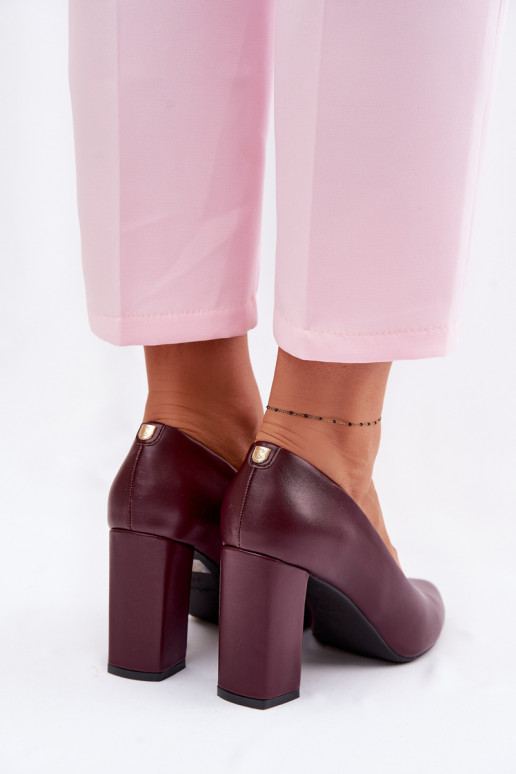 Bateliai su kulniukais iš eko odos Sergio Leone PB216 bordo spalvos