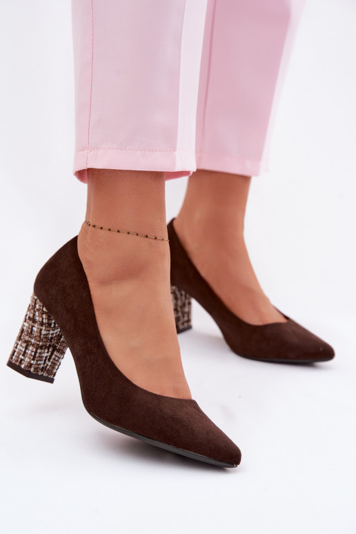 Bateliaisuiš eko zomšosu su stilingu kulnu Sergio Leone PB414 CzekoladoĮe