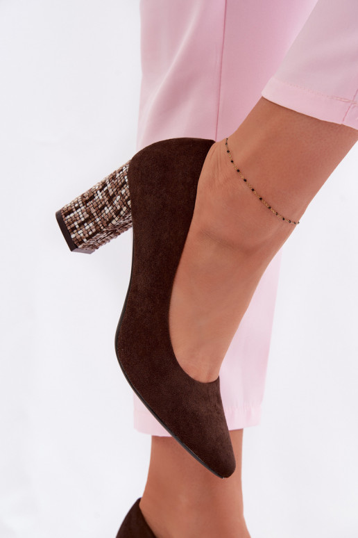 Bateliaisuiš eko zomšosu su stilingu kulnu Sergio Leone PB414 CzekoladoĮe