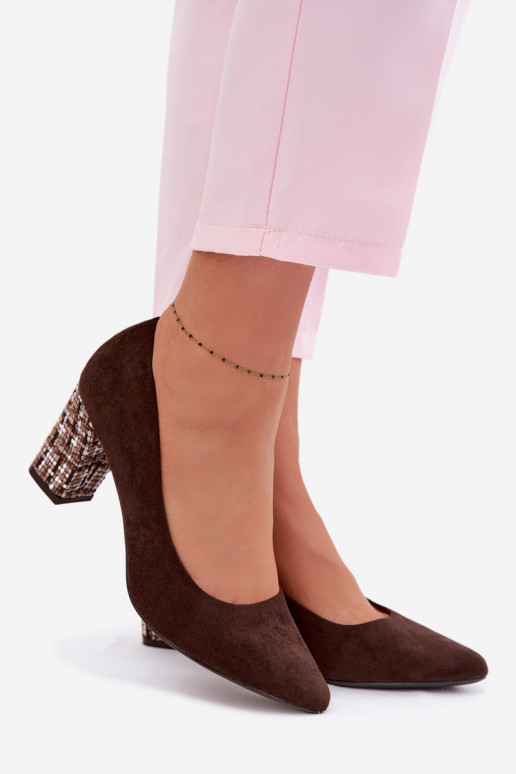 Bateliaisuiš eko zomšosu su stilingu kulnu Sergio Leone PB414 CzekoladoĮe