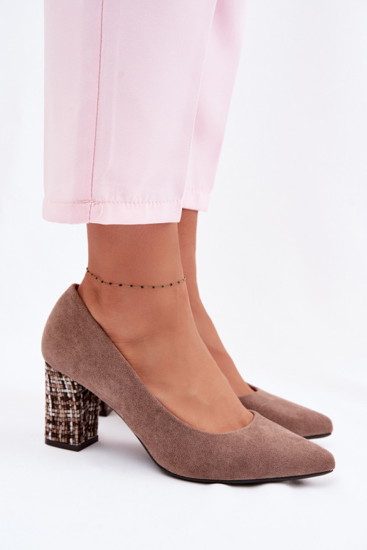 Bateliaisuiš eko zomšosu su stilingu kulnu Sergio Leone PB414 rudos spalvos