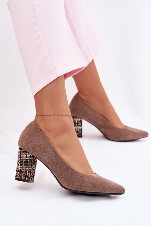 Bateliaisuiš eko zomšosu su stilingu kulnu Sergio Leone PB414 rudos spalvos