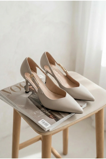 Aukštakulniai bateliai su išpjovomis ir sagtimis Vinceza 62288 pilkos spalvos