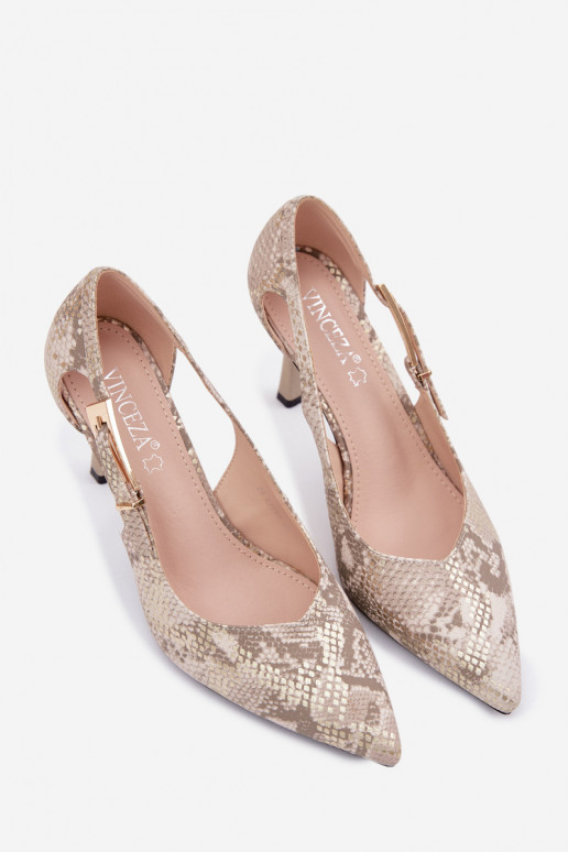 aukštakulniai bateliai Su išpjovomis I Złotą su sagtimis Vinceza 62288 gyvatės raštais