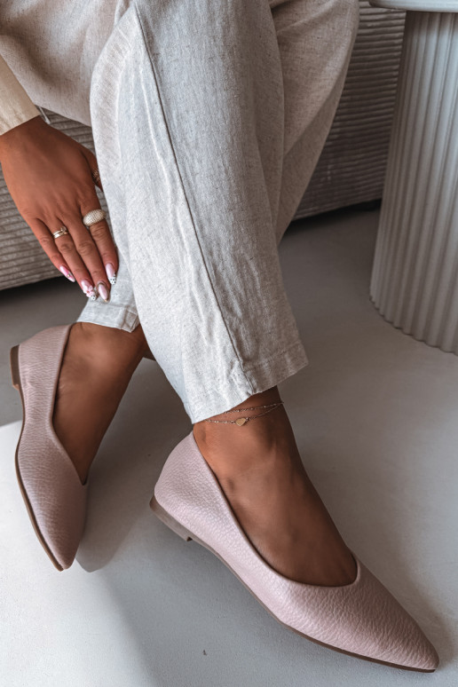 Balerinos iš eko odos rožinės spalvos Nelisa