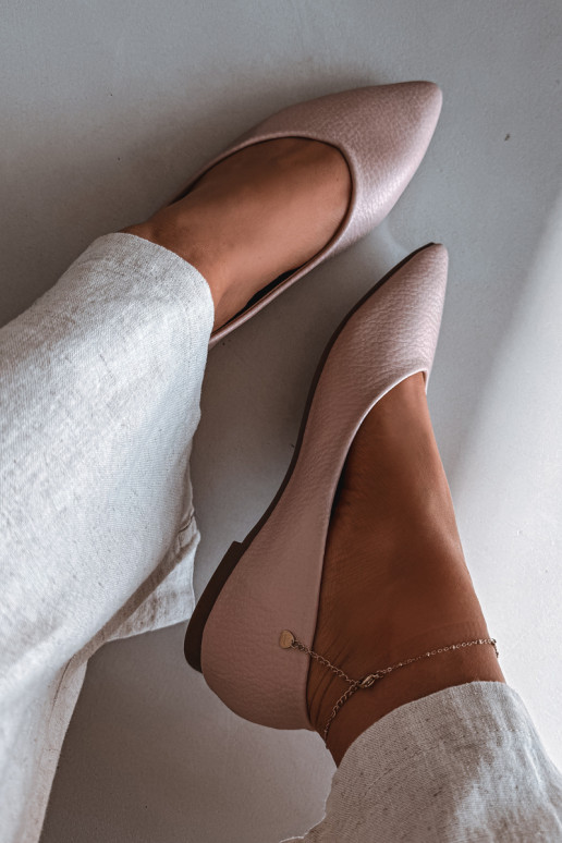 Balerinos iš eko odos rožinės spalvos Nelisa