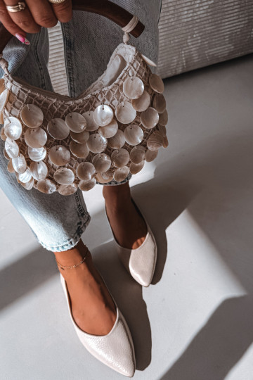 Balerinos iš eko odos smėlio spalvos Nelisa