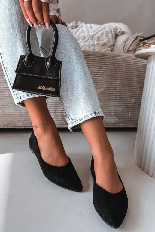 Balerinos lygiapadžiaisuiš eko zomšosu juodos spalvos Lelisa