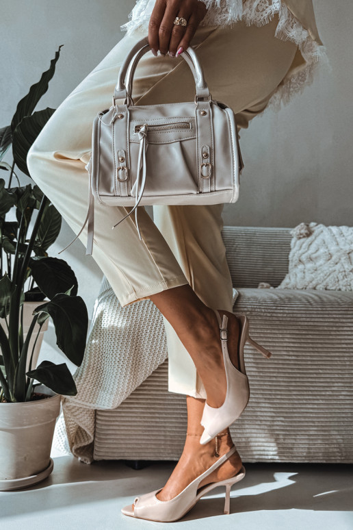 Moteriškos basutės su plonais kulniukais smėlio spalvos Sevina