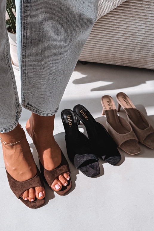 Moteriškos šlepetės Įjungta Smukłym Obcasie CzekoladoĮe Revina