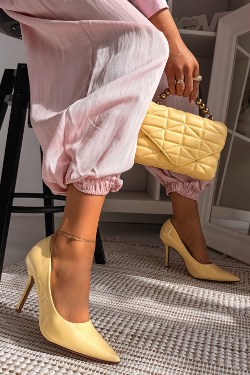 Klasikiniai lakuoti aukštakulniaisuImitacji Skóry geltonos spalvos Odira