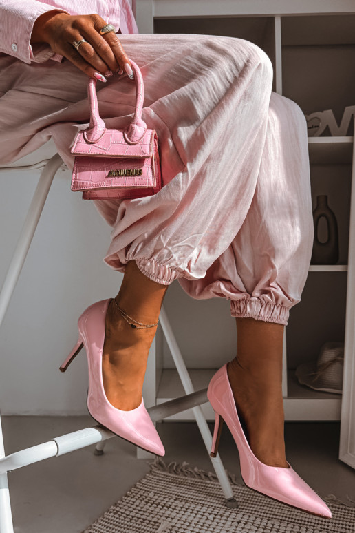 Klasikiniai lakuoti aukštakulniaisuImitacji Skóry rožinės spalvos Odira